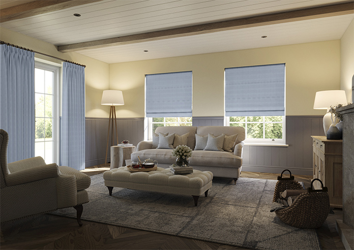 Shima Faux Silk, Sky - Roman Blind - Image 6